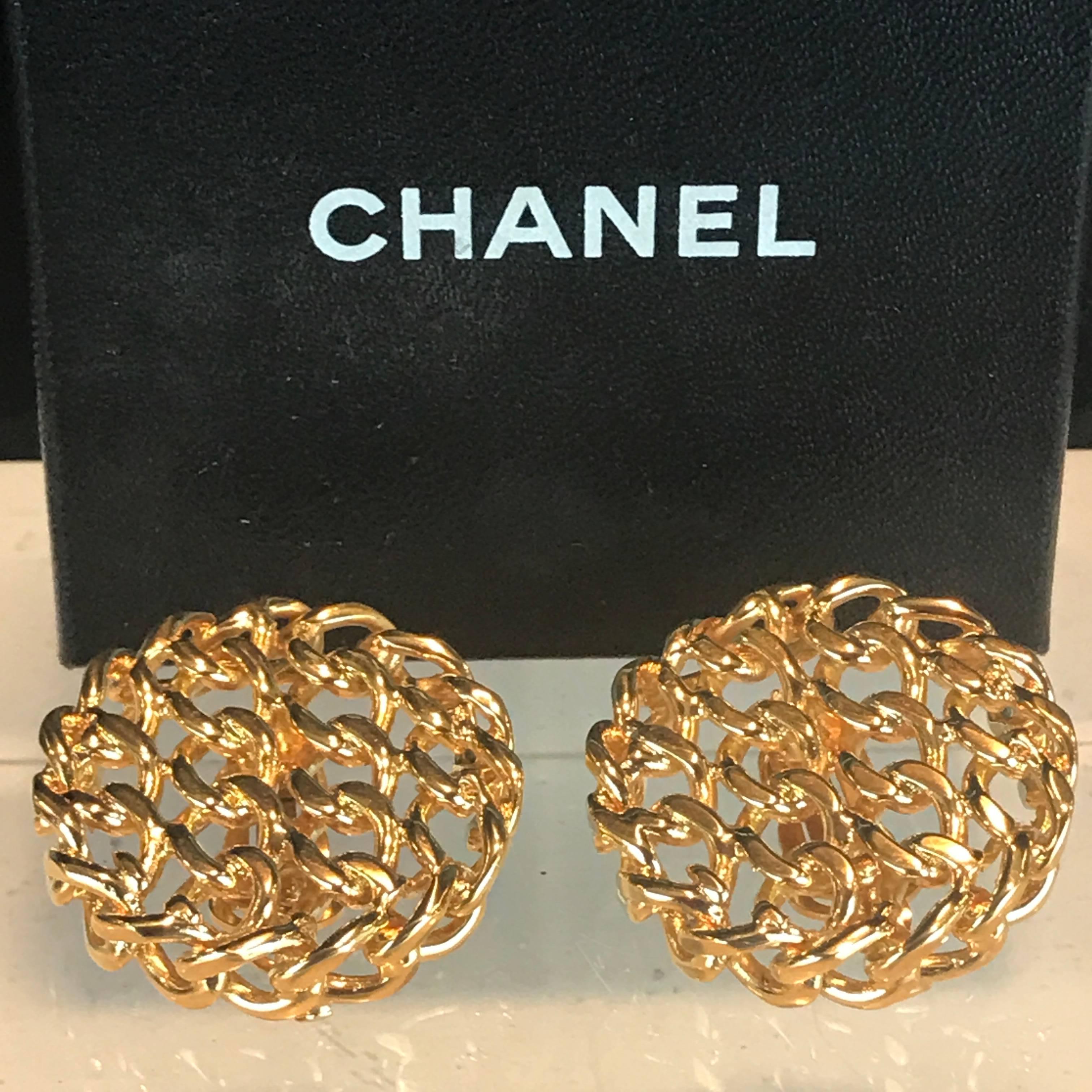 Late 20th Century Chanel Signature Chain Link Earrings