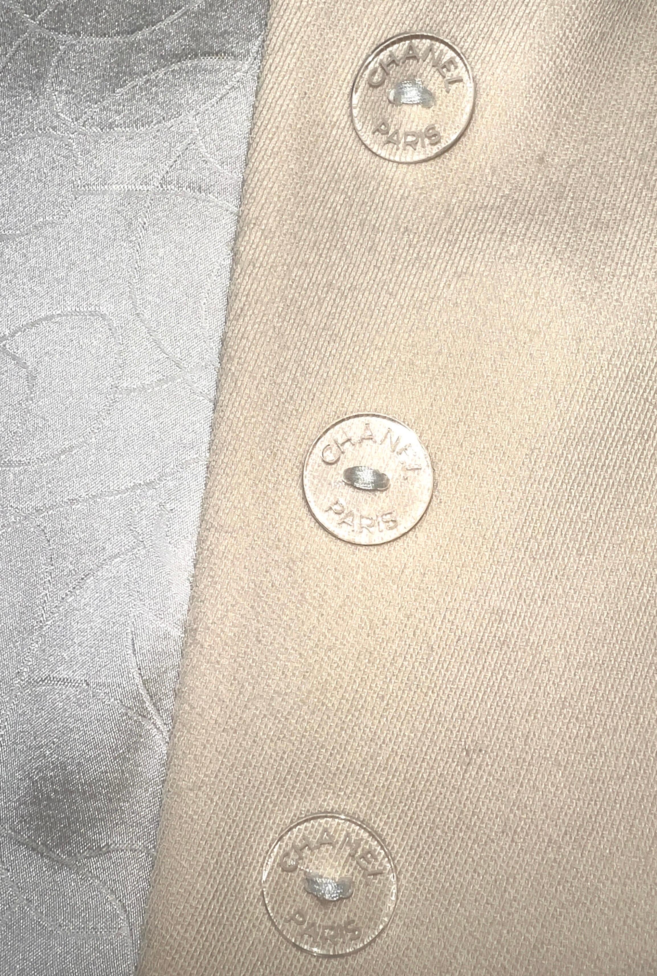CHANEL Signatur Monochrome Wolle &amp; Tweed Jacke Blazer 38 im Angebot 2