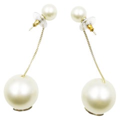 CHANEL Signature Pearl Drop Long Earrings