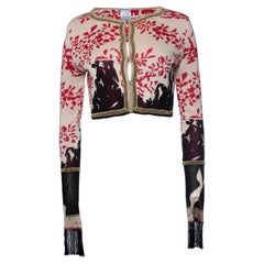 Chanel, cardigan in seta e cashmere con stampa floreale