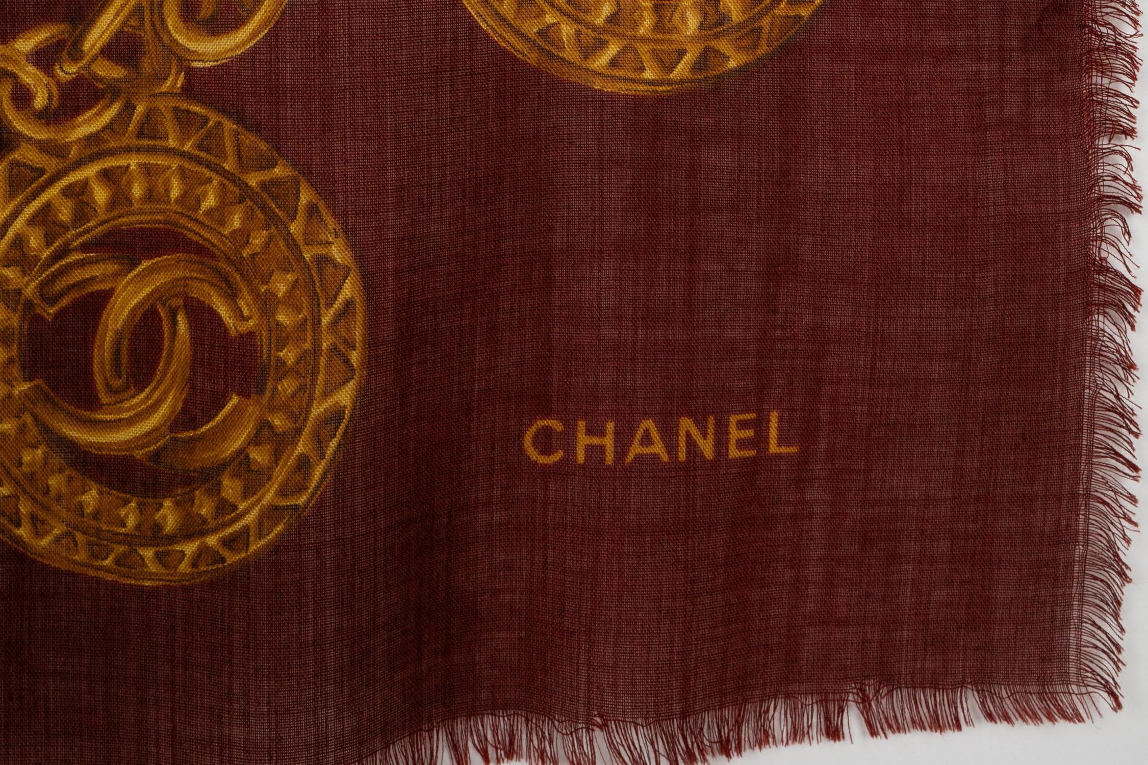 Chanel silk and cashmere foulard For Sale 5