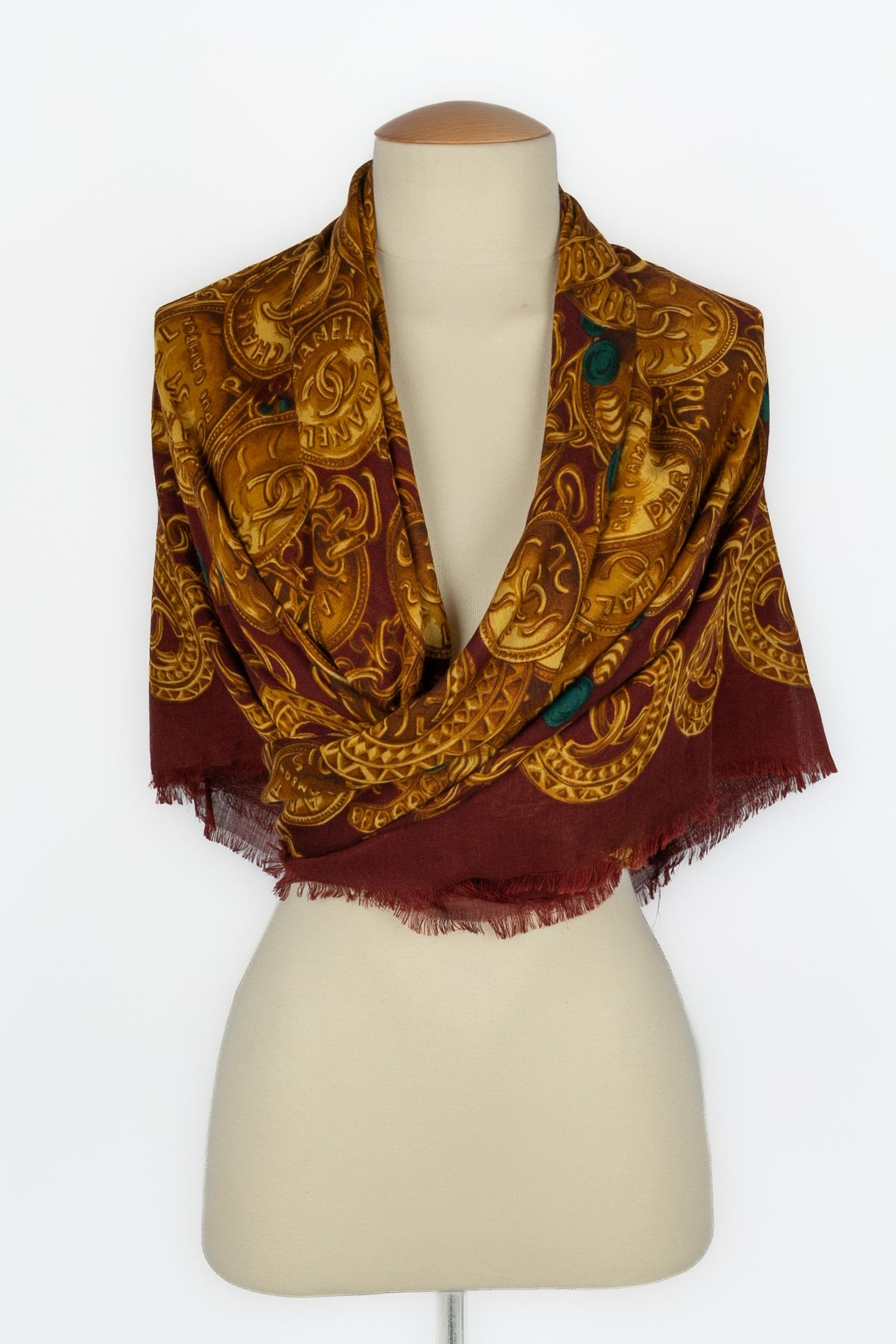 Women's or Men's Chanel silk and cashmere foulard For Sale