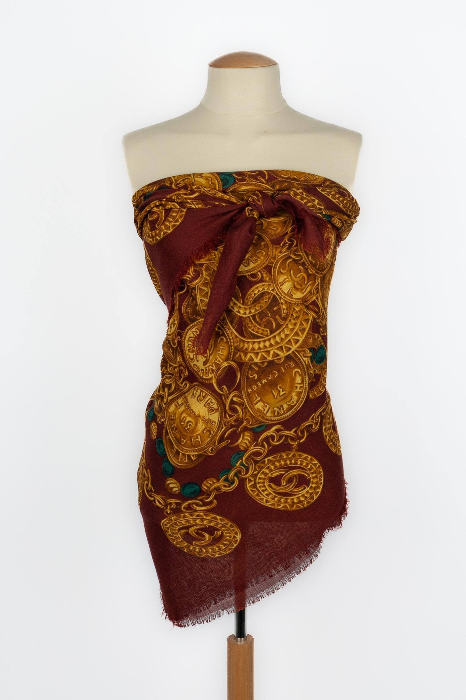 Chanel silk and cashmere foulard For Sale 1