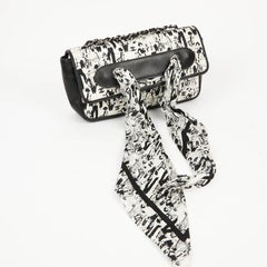 CHANEL Silk and Leather Scarf Bag