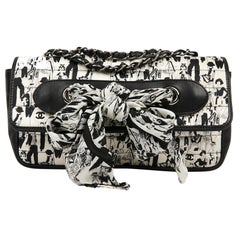 CHANEL Silk and Leather Scarf Bag