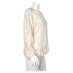 Chanel Silk Baby Pink Button-Up Blouse With Geometric Detailing circa 1980s