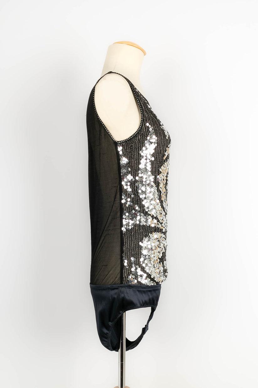 Chanel Body Top aus Seide mit Pailletten bestickt, 2007 im Zustand „Hervorragend“ im Angebot in SAINT-OUEN-SUR-SEINE, FR