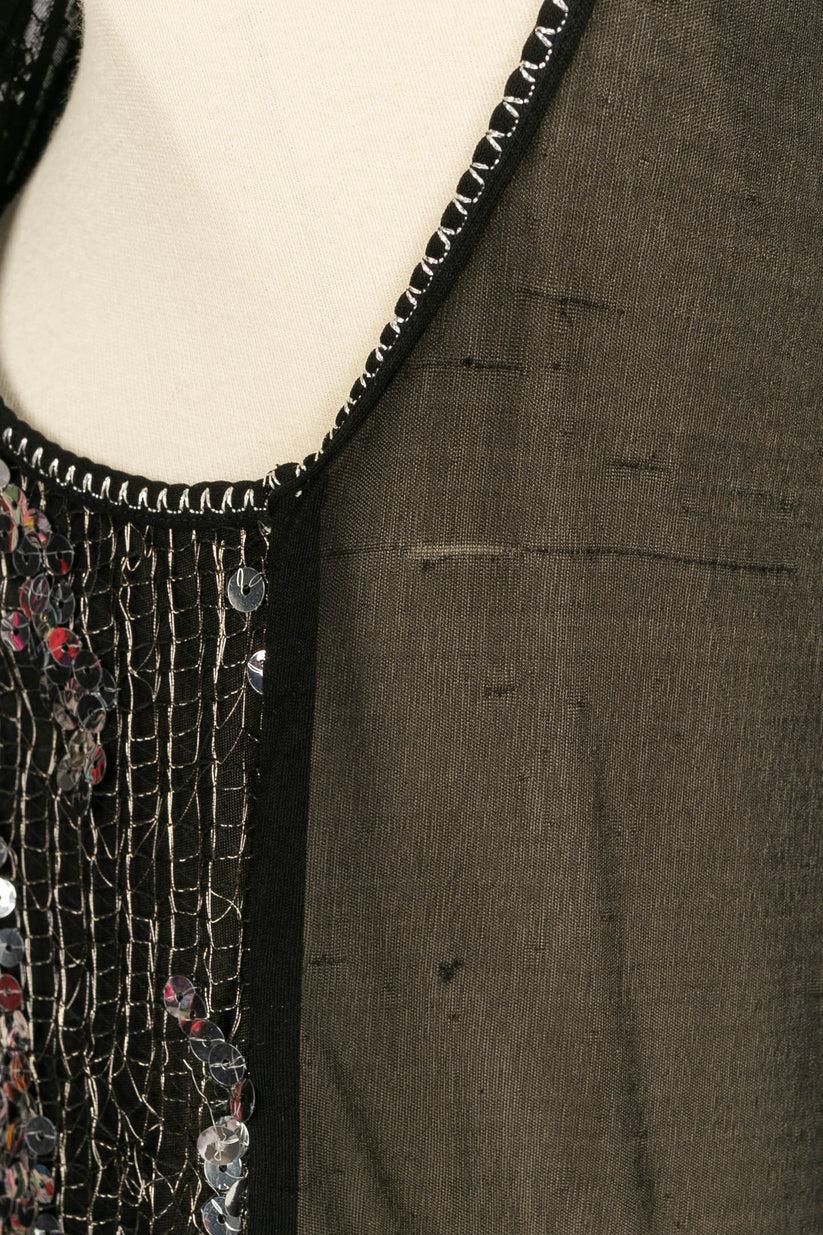 Chanel Body Top aus Seide mit Pailletten bestickt, 2007 im Angebot 1