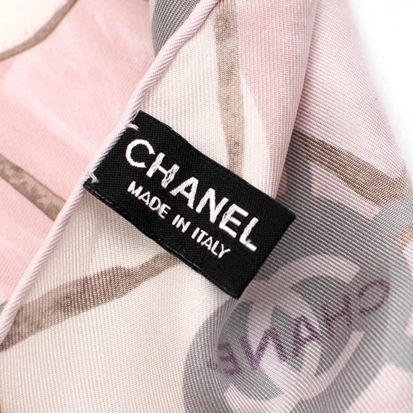 pink chanel silk scarf