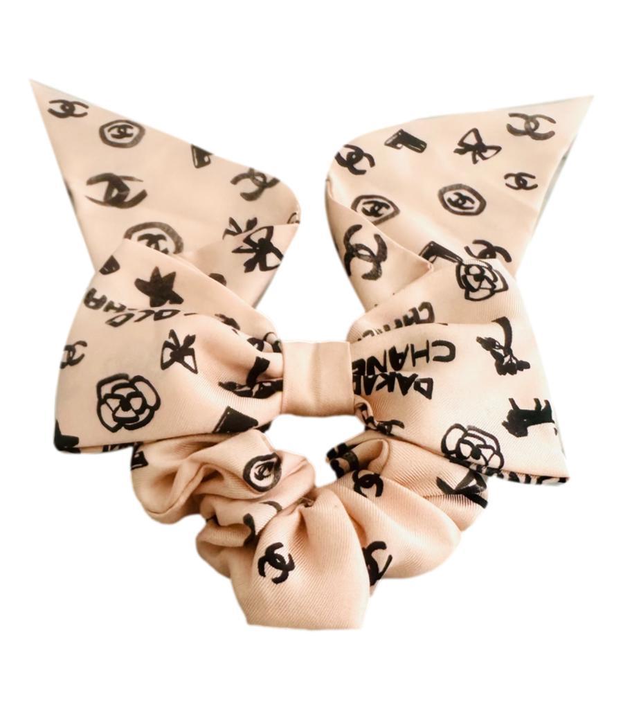 Chanel Silk 'CC' Logo Bow Hair Accessory In Excellent Condition For Sale In London, GB