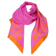 Chanel, Silk cc scarf with clover print