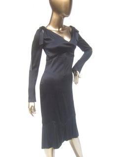 Robe de cocktail Chanel en charmeuse de soie bordée de rubans (années 1990)