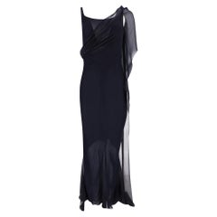 Chanel Silk Chiffon Draped Evening Gown