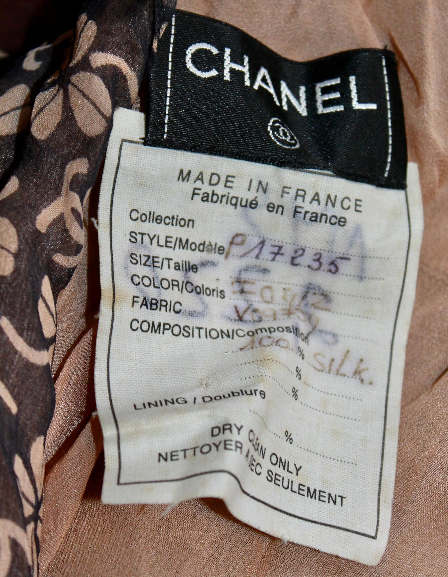 Chanel Silk Chiffon Tiered Cocktail Dress by Lagerfeld For Sale 6