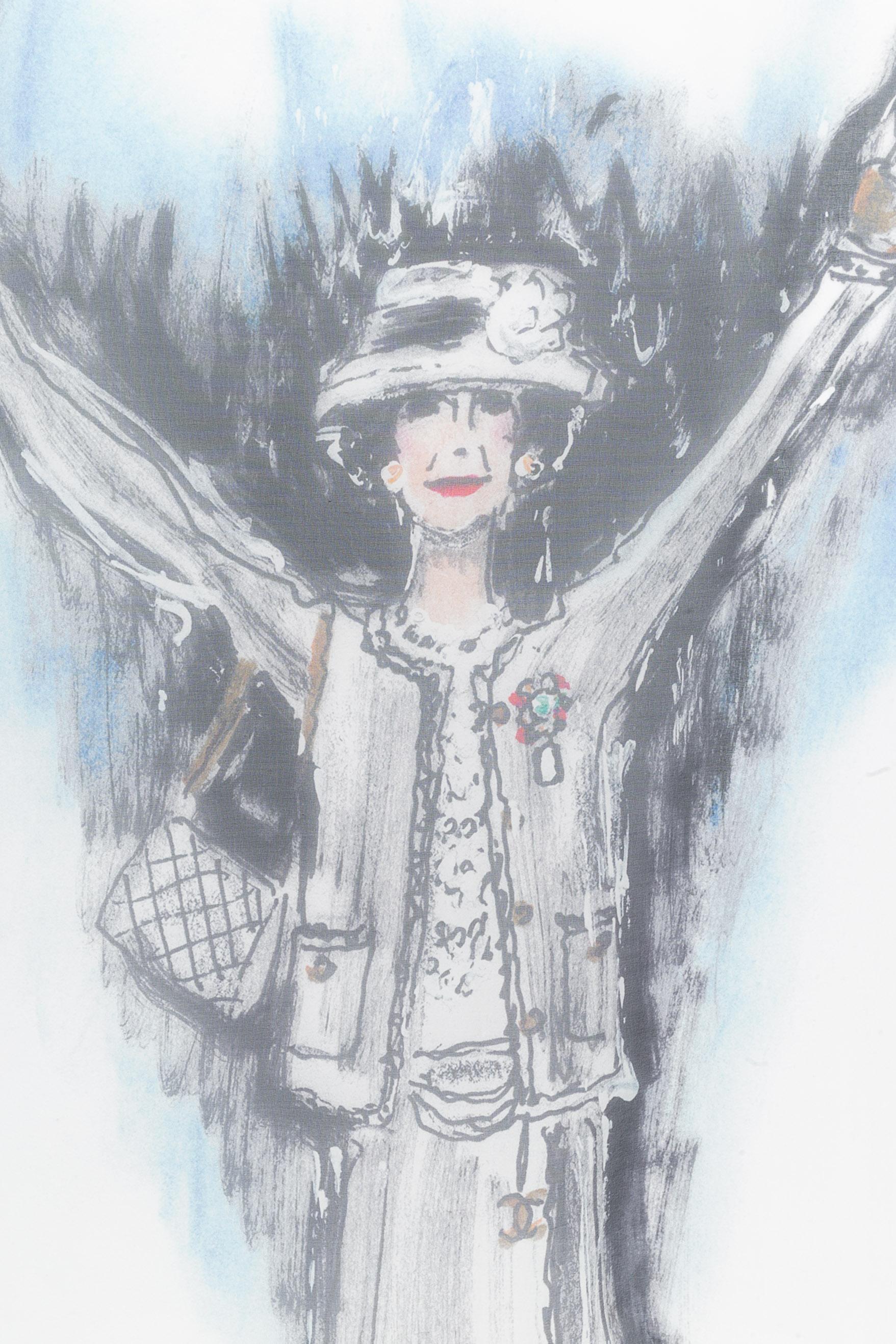Gris Foulard en soie Chanel en vente