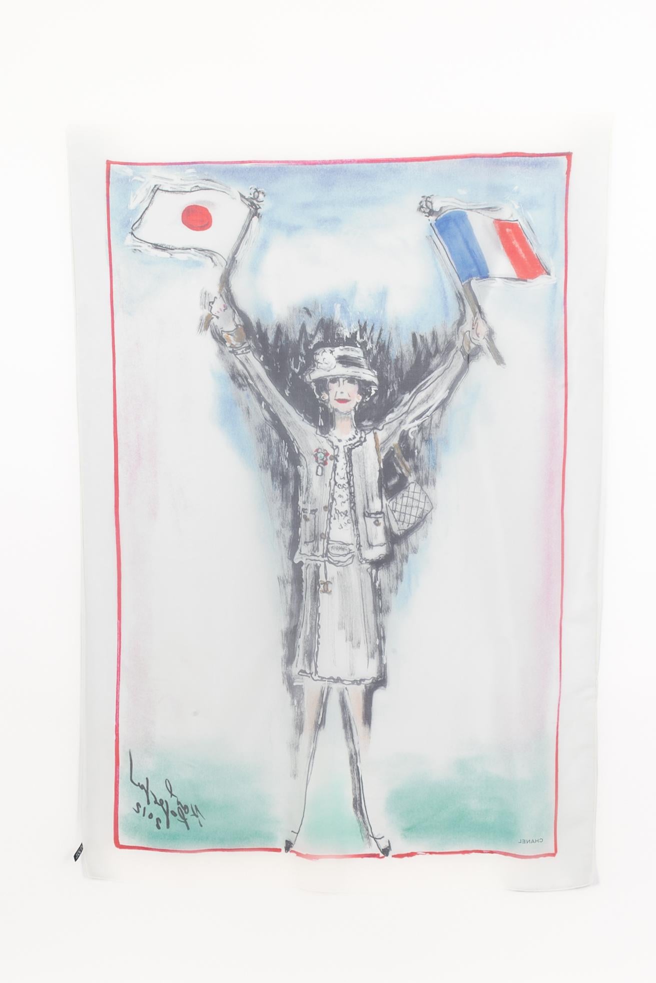 Foulard en soie Chanel en vente 1