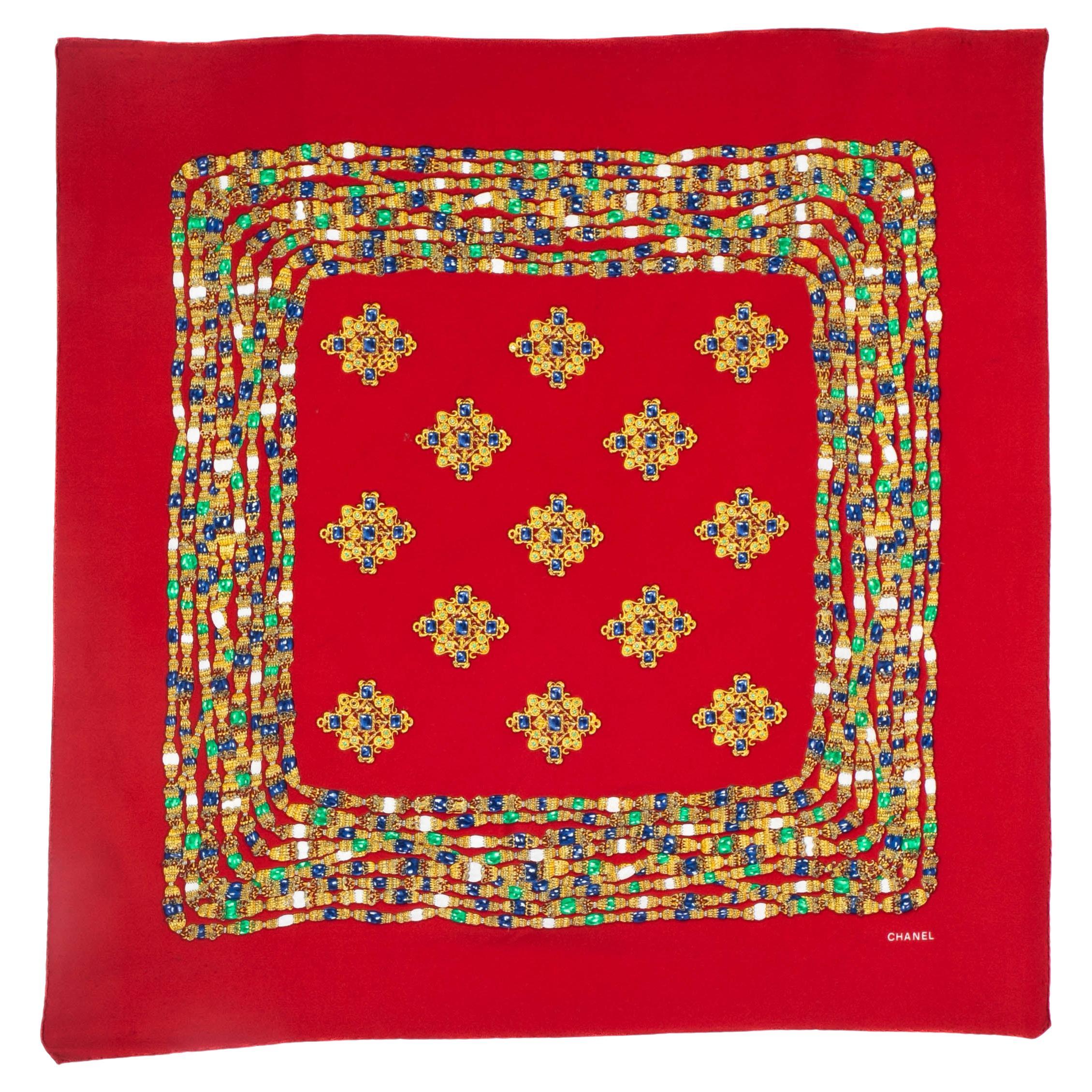 Chanel silk foulard 'jewelry' For Sale