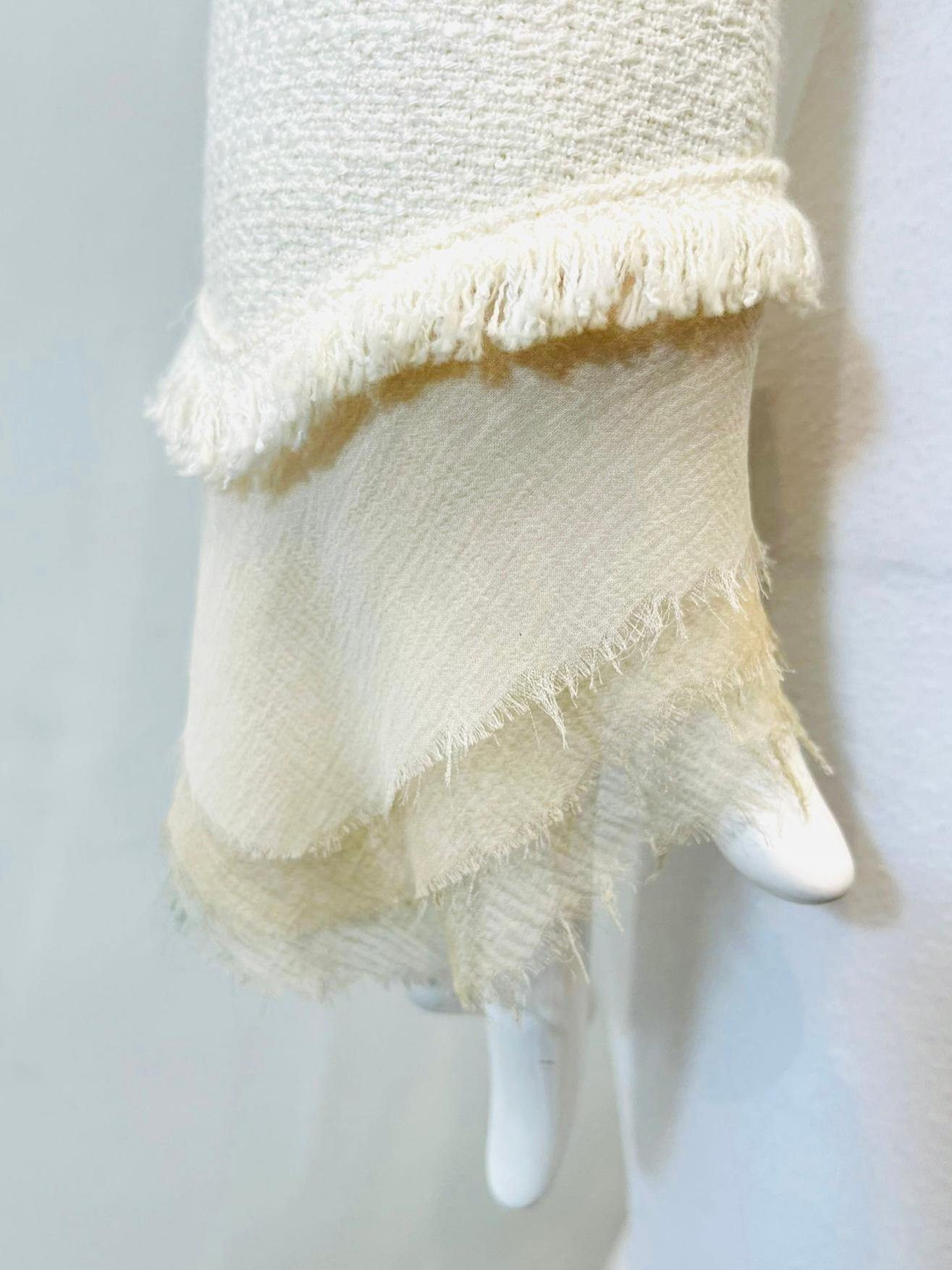 Women's Chanel Silk Fringe Trimmed Cotton Jacket