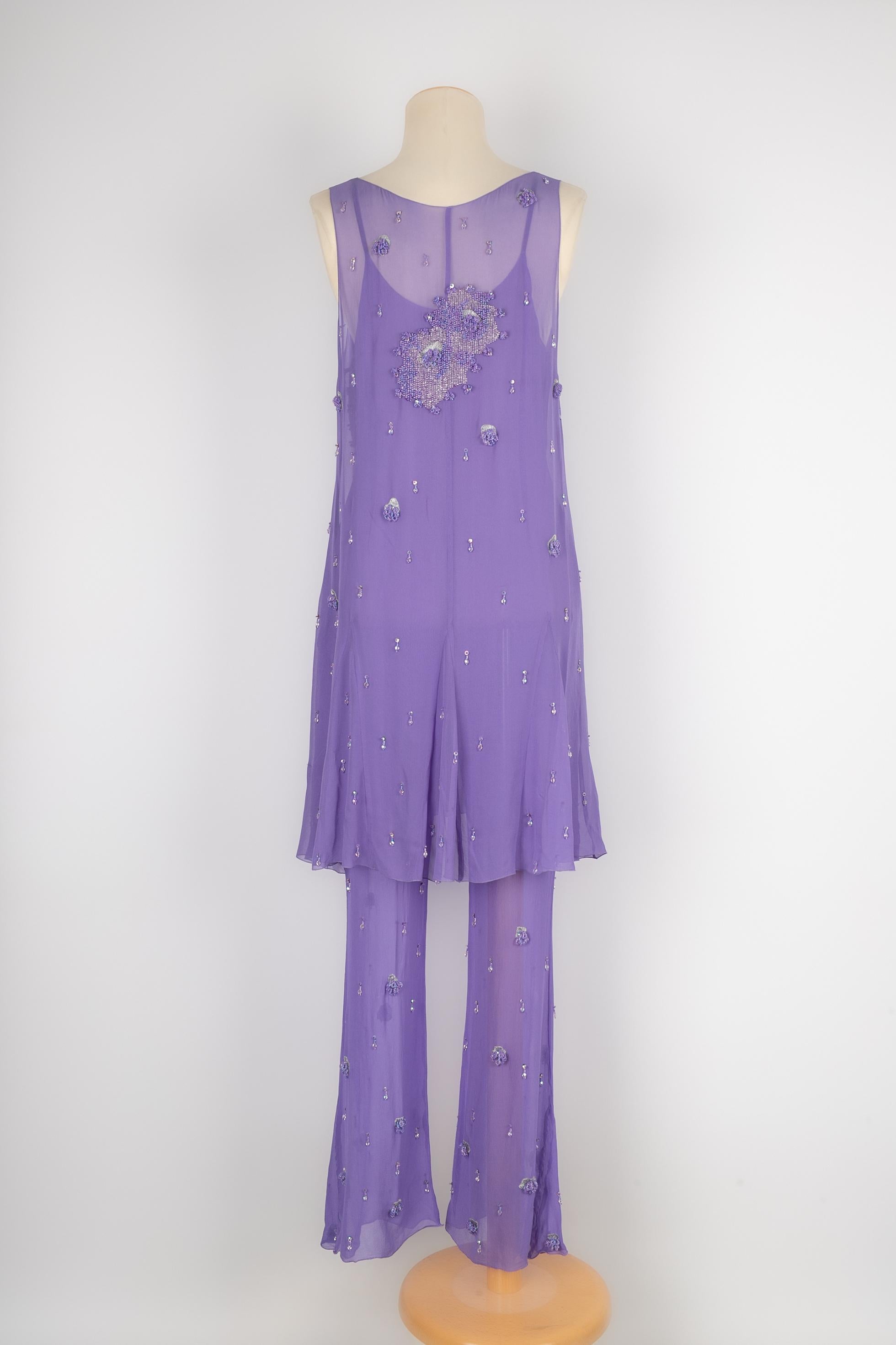 Chanel silk jumpsuit In Excellent Condition In SAINT-OUEN-SUR-SEINE, FR