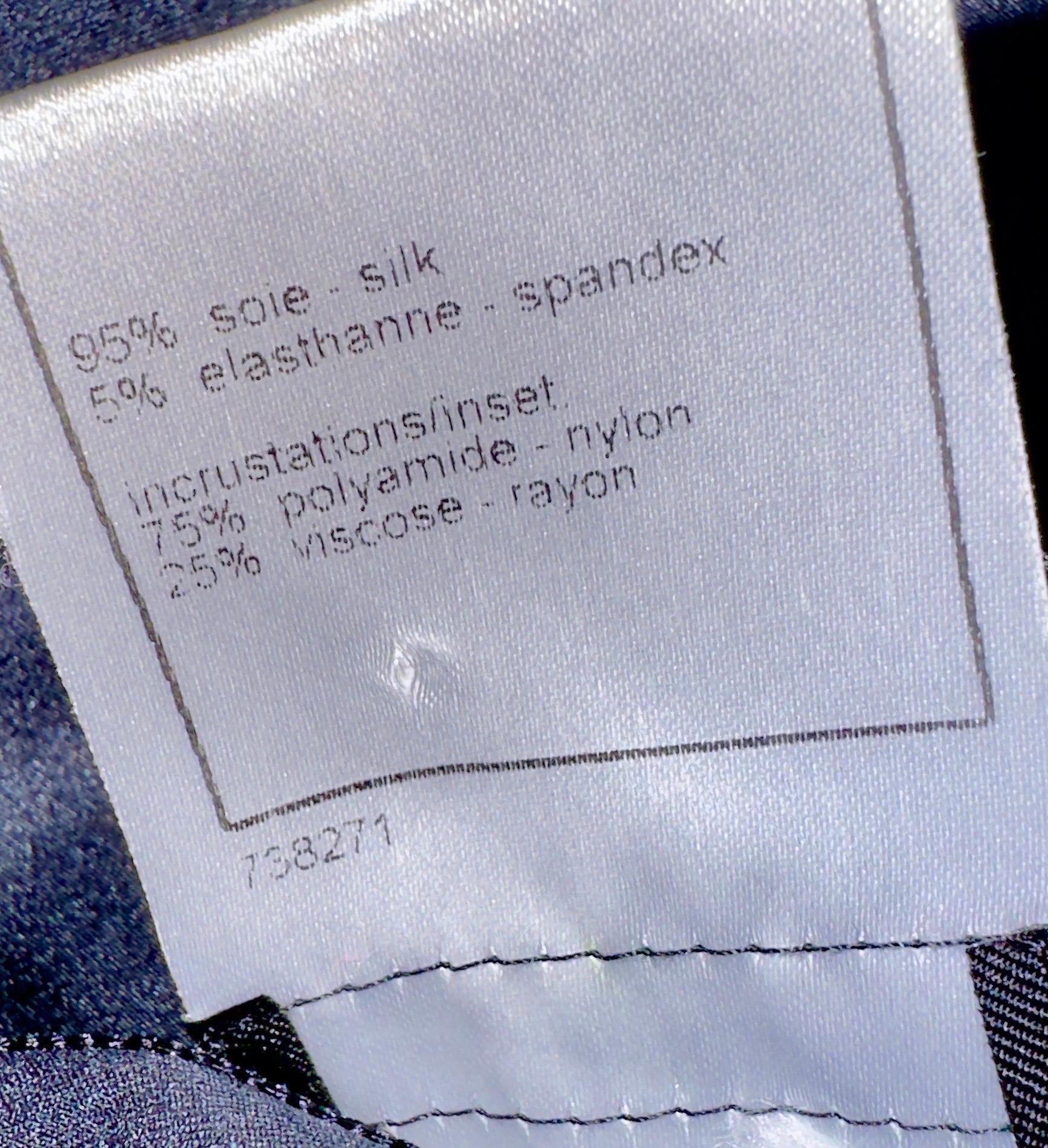 CHANEL Blusa de seda y encaje estilo lencería Bondage Camisola 42 en venta 3