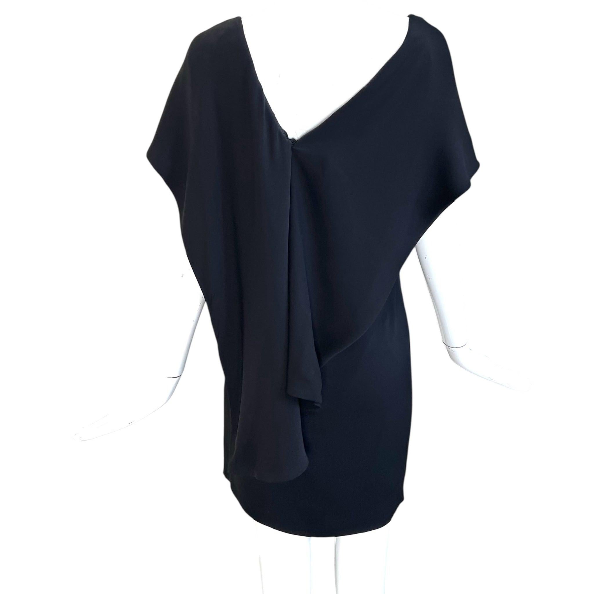 Women's Chanel Silk Little Black Dress with Twist Draping, 1990s For Sale