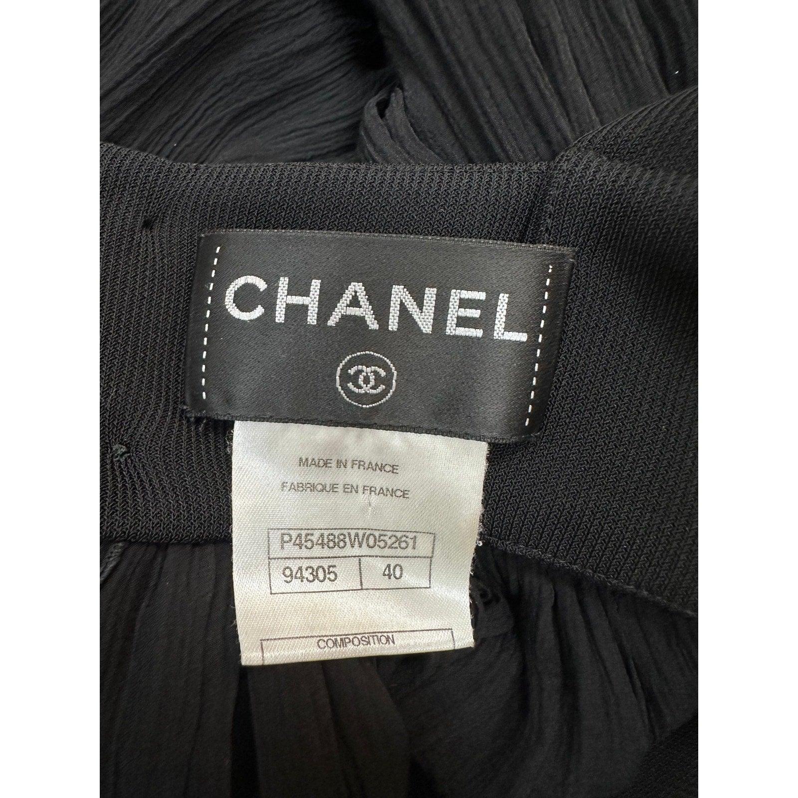 Chanel Kleid mit plissiertem Blumengürtel aus Seide  Sz.40 im Angebot 2