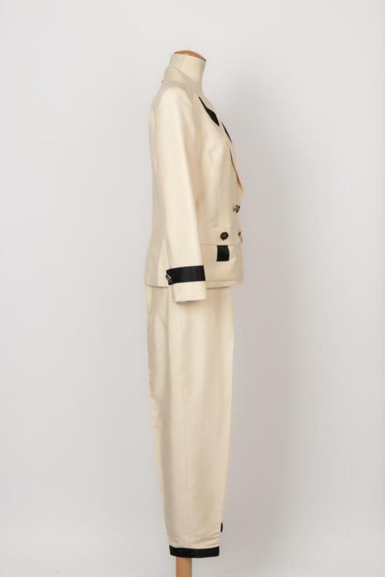 Chanel Silk Set of Jacket and Pants, 1991 For Sale 1