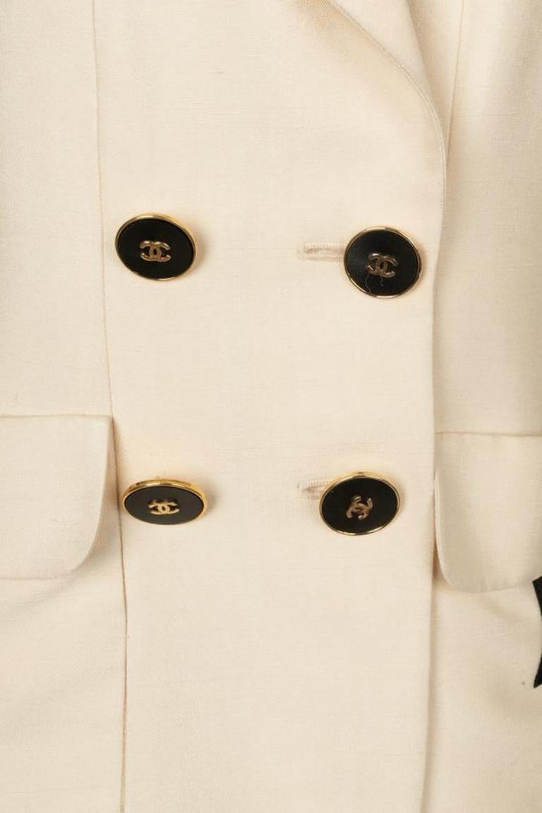 Chanel Seiden-Set aus Jacke und Hose, 1991 im Angebot 3