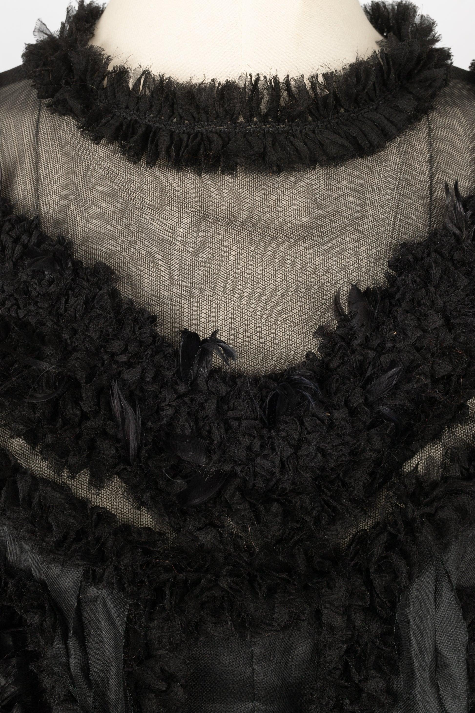 Chanel Schwarzes Kleid aus Seidentaft, Frühjahr 2011 Damen im Angebot