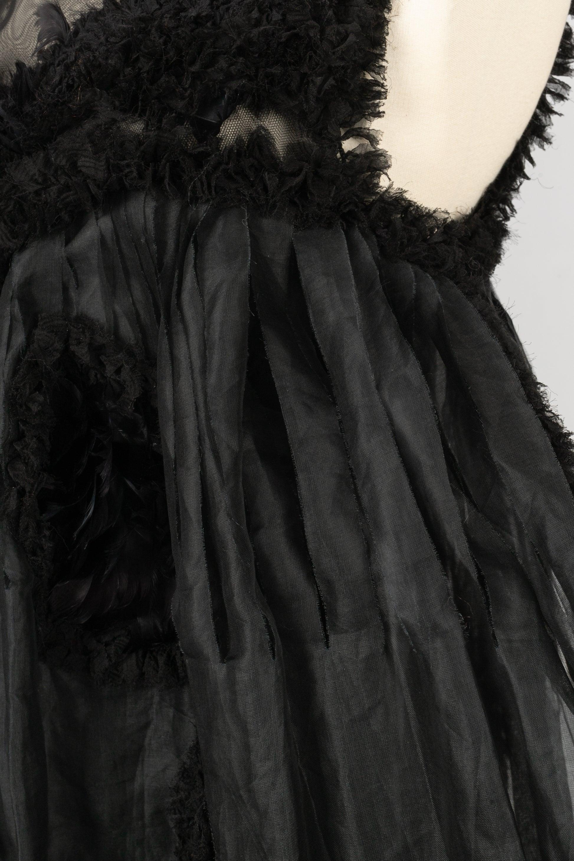 Chanel Schwarzes Kleid aus Seidentaft, Frühjahr 2011 im Angebot 1
