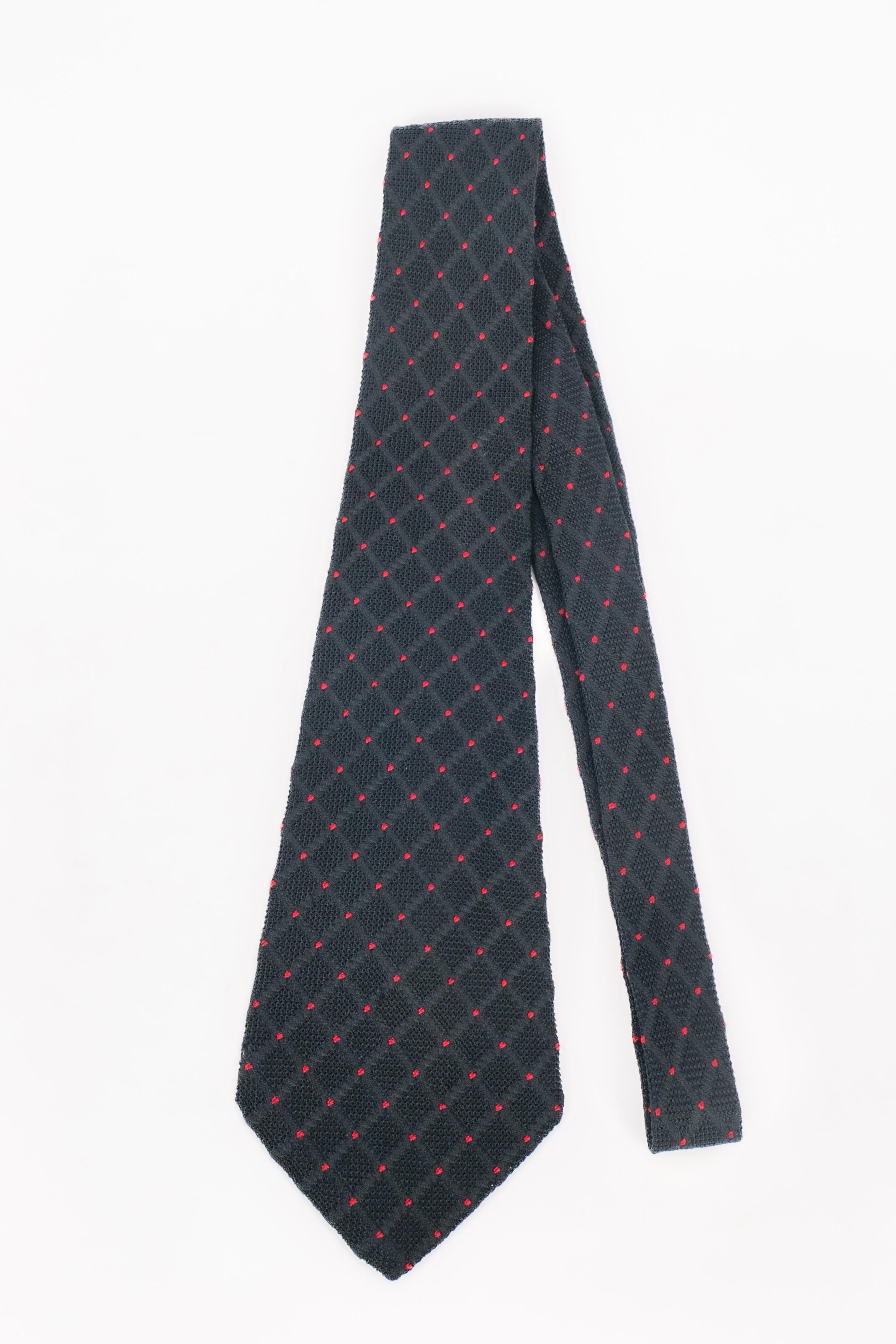 Black Chanel silk tie For Sale