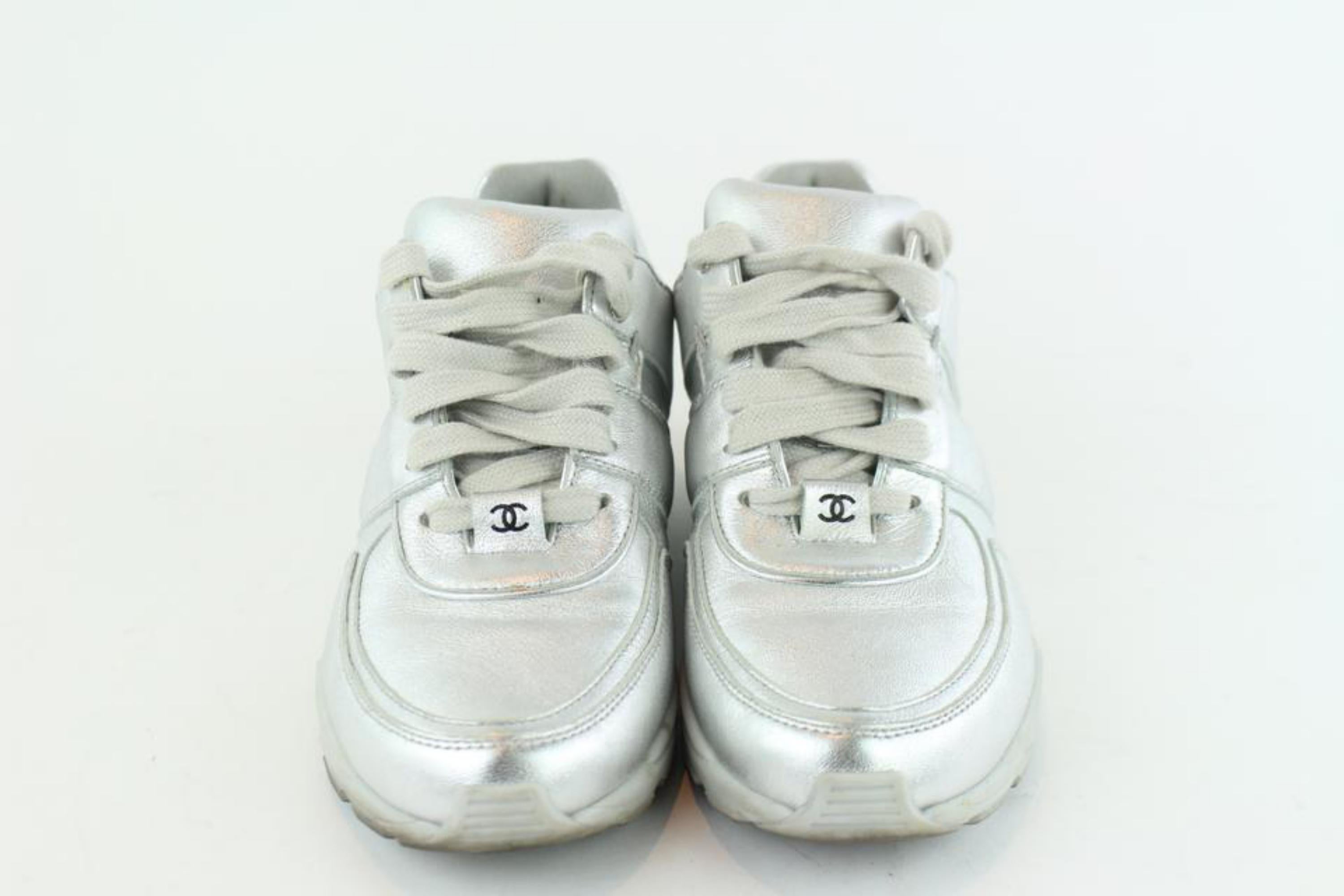 metallic chanel sneakers
