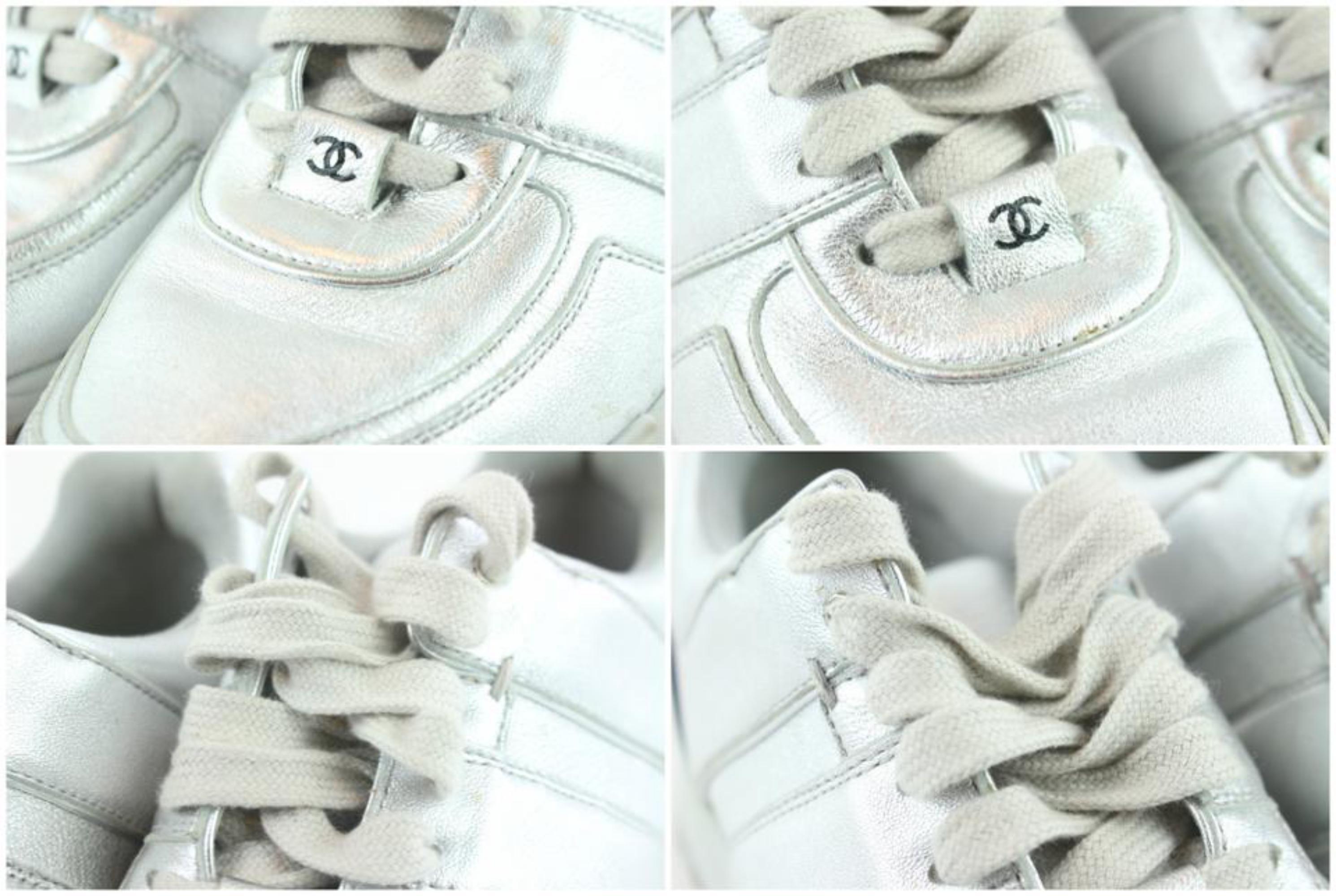 chanel silver sneakers