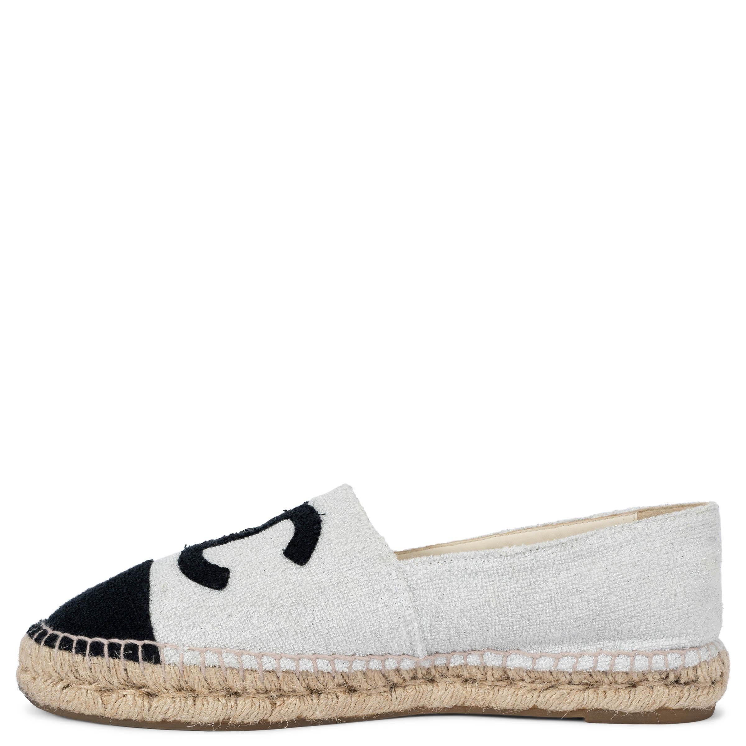 Beige Chanel silver 17C CUBA TERRY CLOTH Espadrillas Flats Scarpe 42 fit 40 in vendita