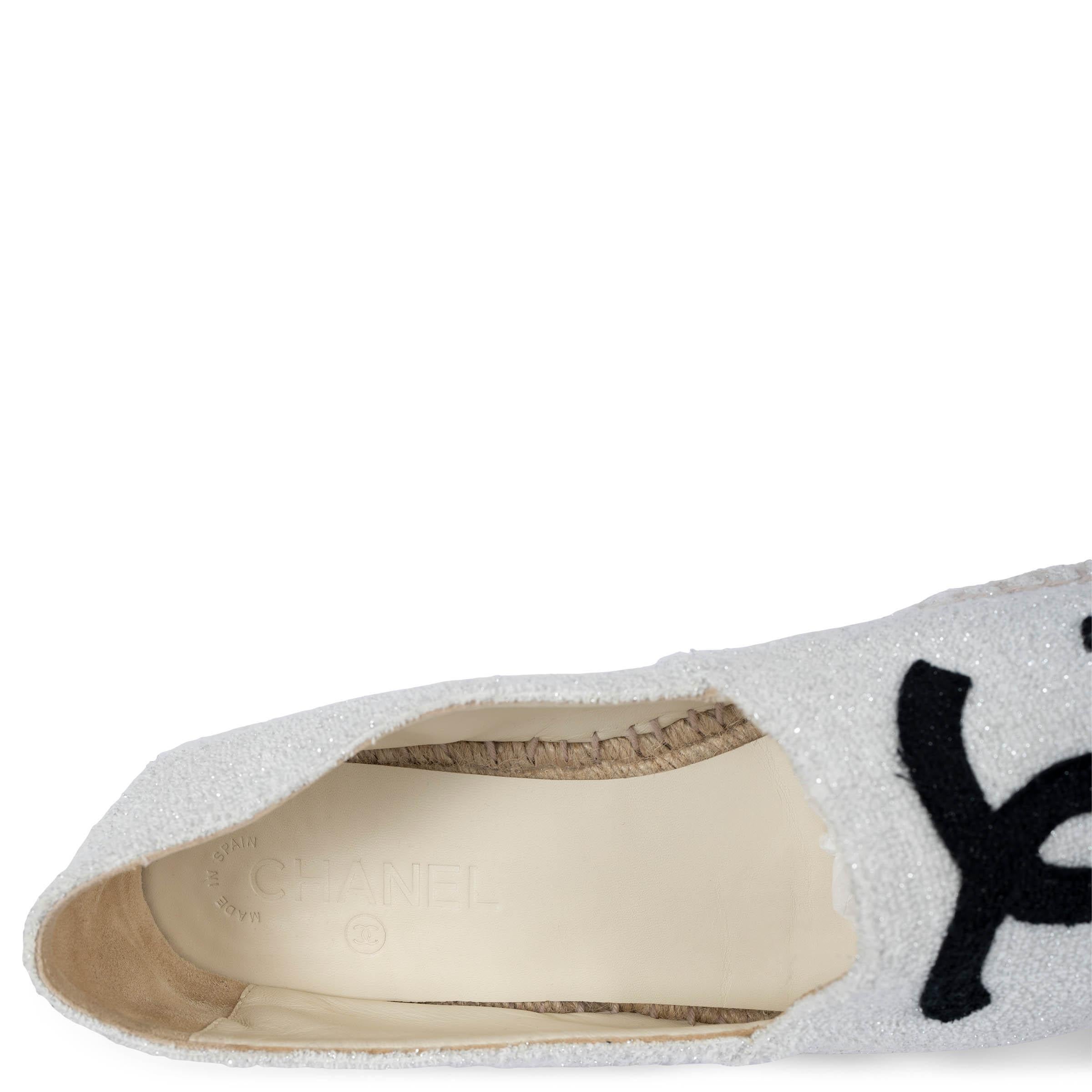 Chanel silver 17C CUBA TERRY CLOTH Espadrillas Flats Scarpe 42 fit 40 in vendita 1