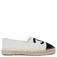 Chanel silver 17C CUBA TERRY CLOTH Espadrillas Flats Scarpe 42 fit 40