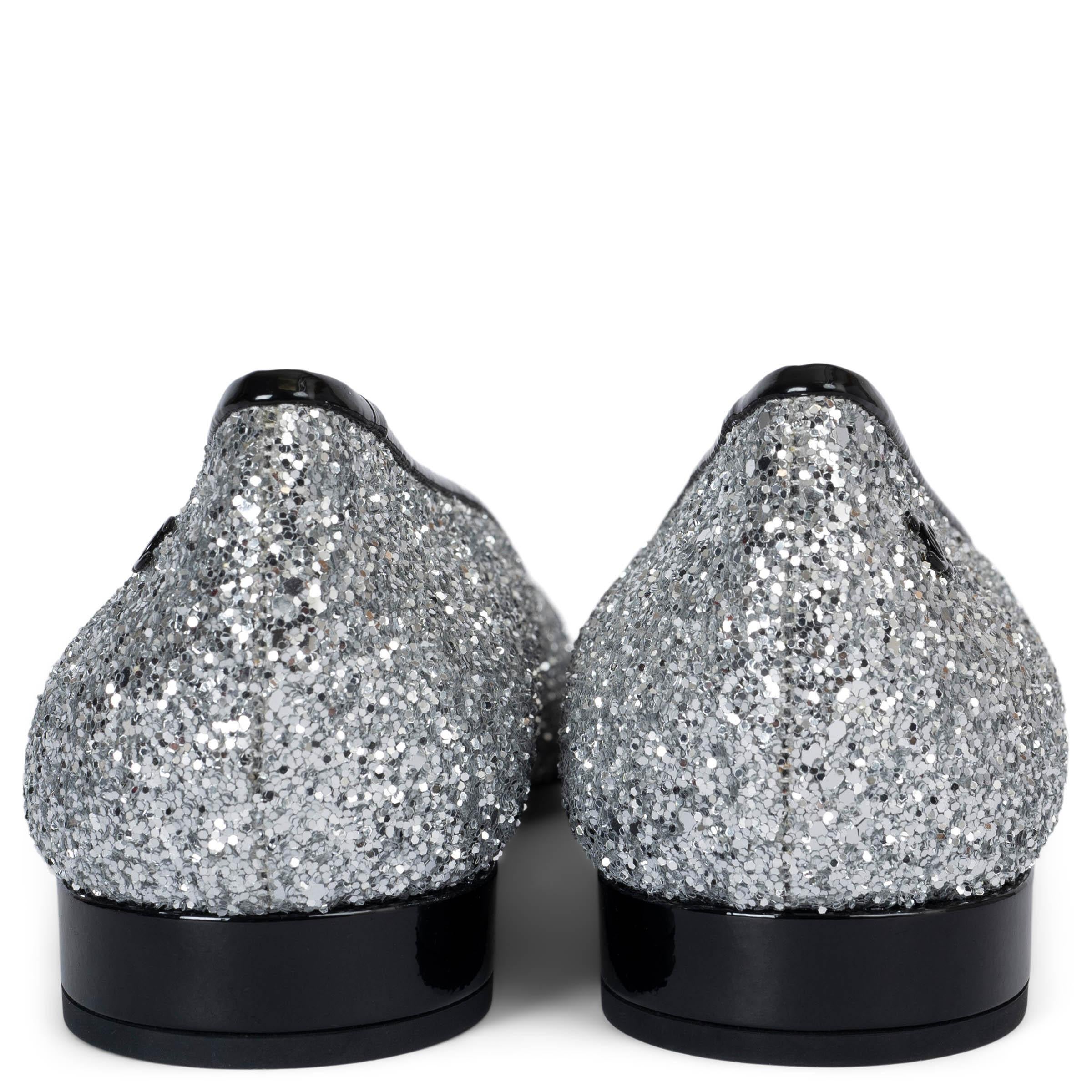 Chanel argento 17K MILKY WAY GLITTER & PATENT Ballerine Scarpe 41 In condizioni Nuovo in vendita a Zürich, CH