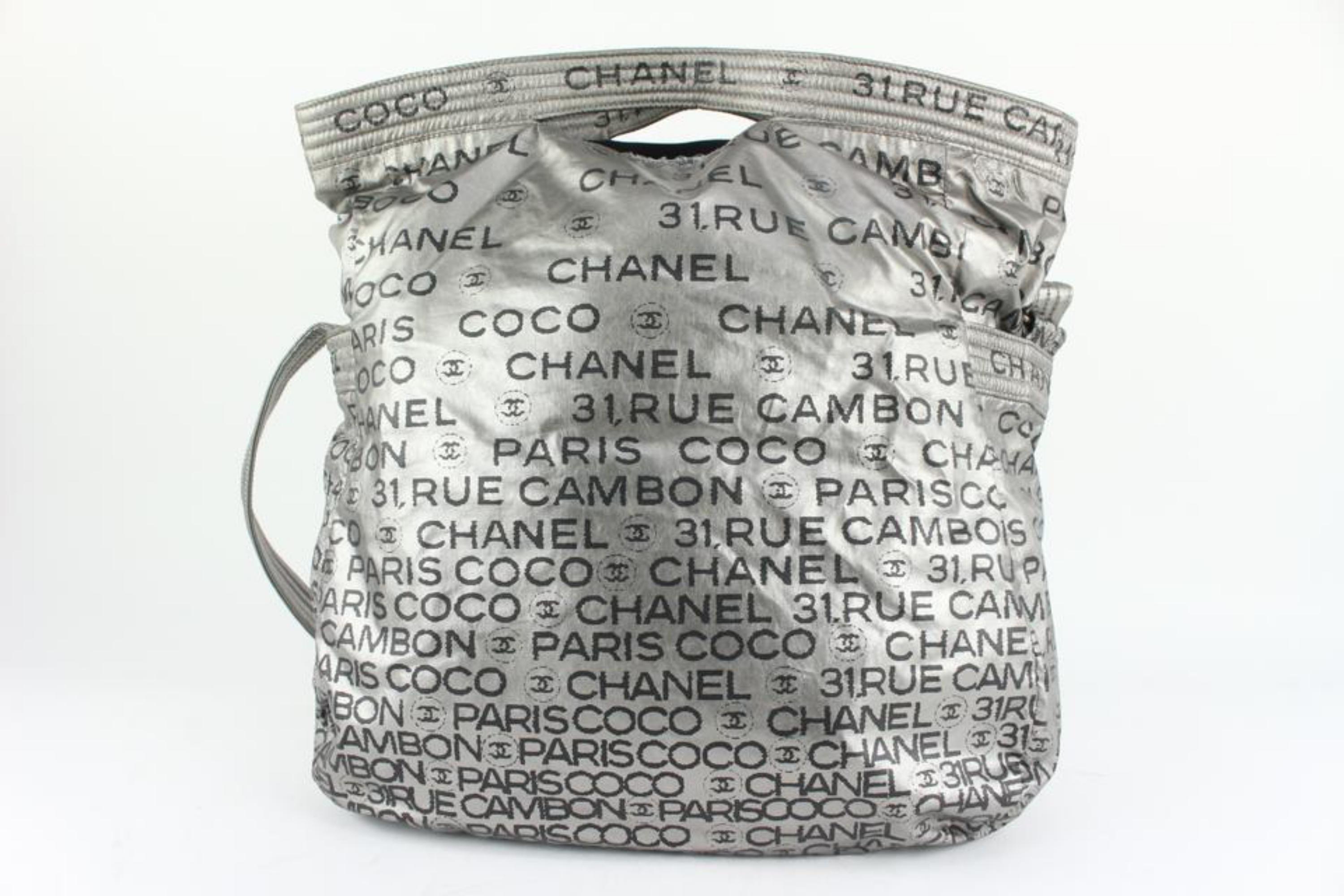 Chanel Silver 31 Rue Cambon CC Coco Graphic 2way Hobo Bag 115c18 1