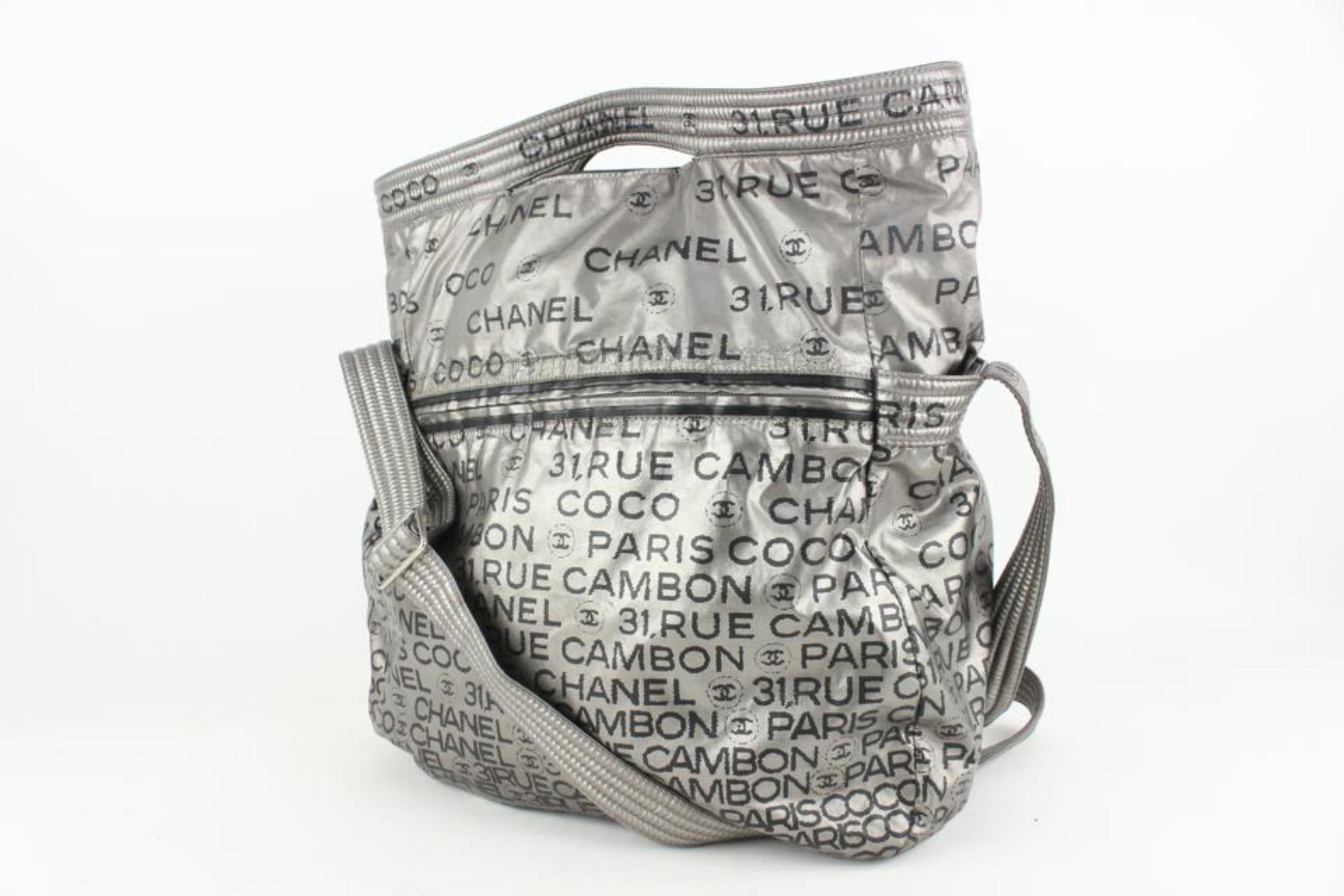 Chanel Silver 31 Rue Cambon CC Coco Graphic 2way Hobo Bag 115c6 5