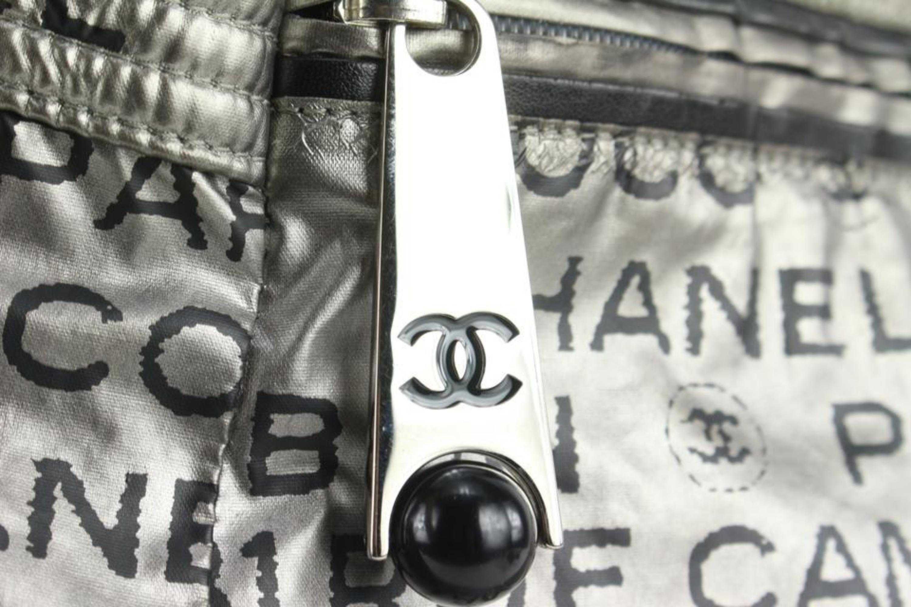 Women's Chanel Silver 31 Rue Cambon CC Coco Graphic 2way Hobo Bag 115c6