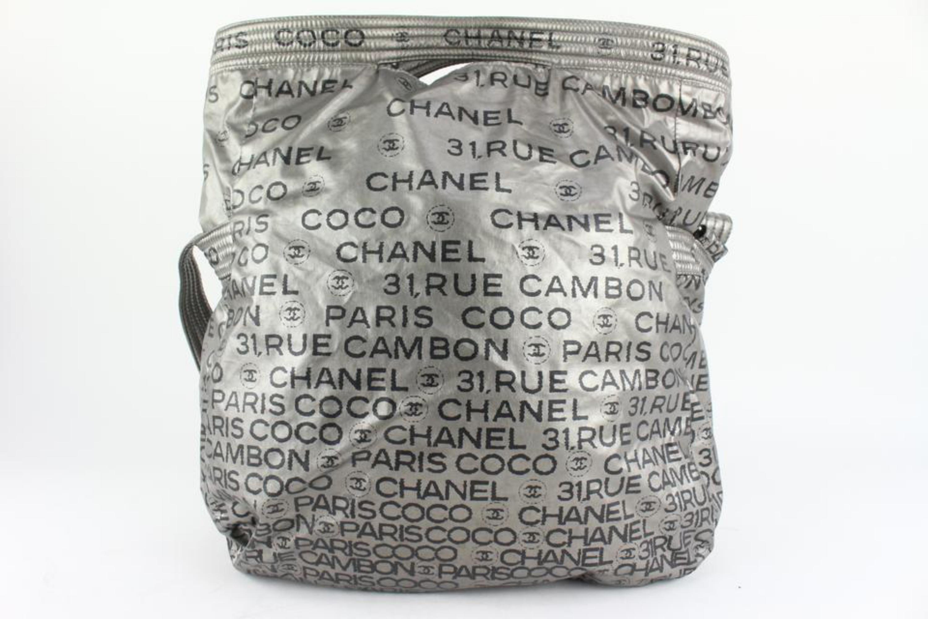 Chanel Silver 31 Rue Cambon CC Coco Graphic 2way Hobo Bag 115c6 1