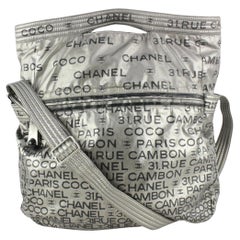 Chanel Silver 31 Rue Cambon CC Coco Graphic 2way Hobo Bag 115c6
