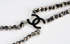 Chanel Silver Black Rare Suspenders