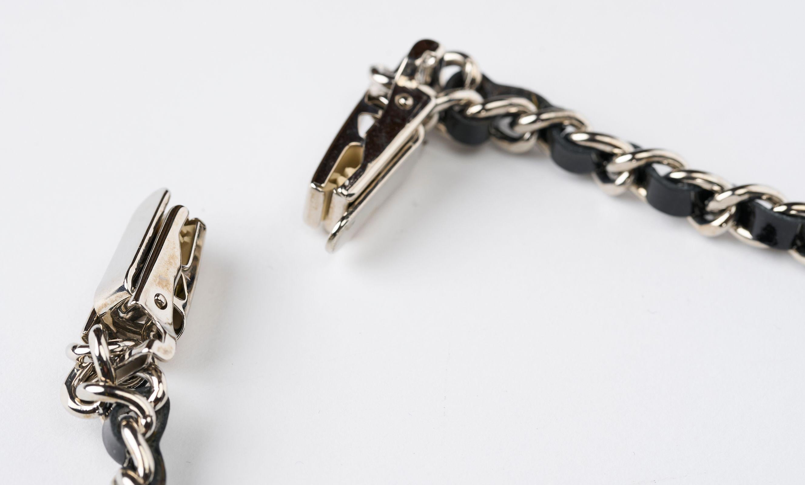 Women's Chanel Silver Black Rare Suspenders For Sale