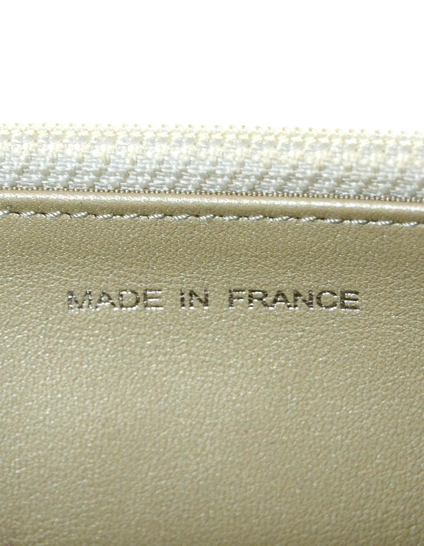 Chanel Silver Caviar Leather Wallet On A Chain WOC Crossbody Bag 4