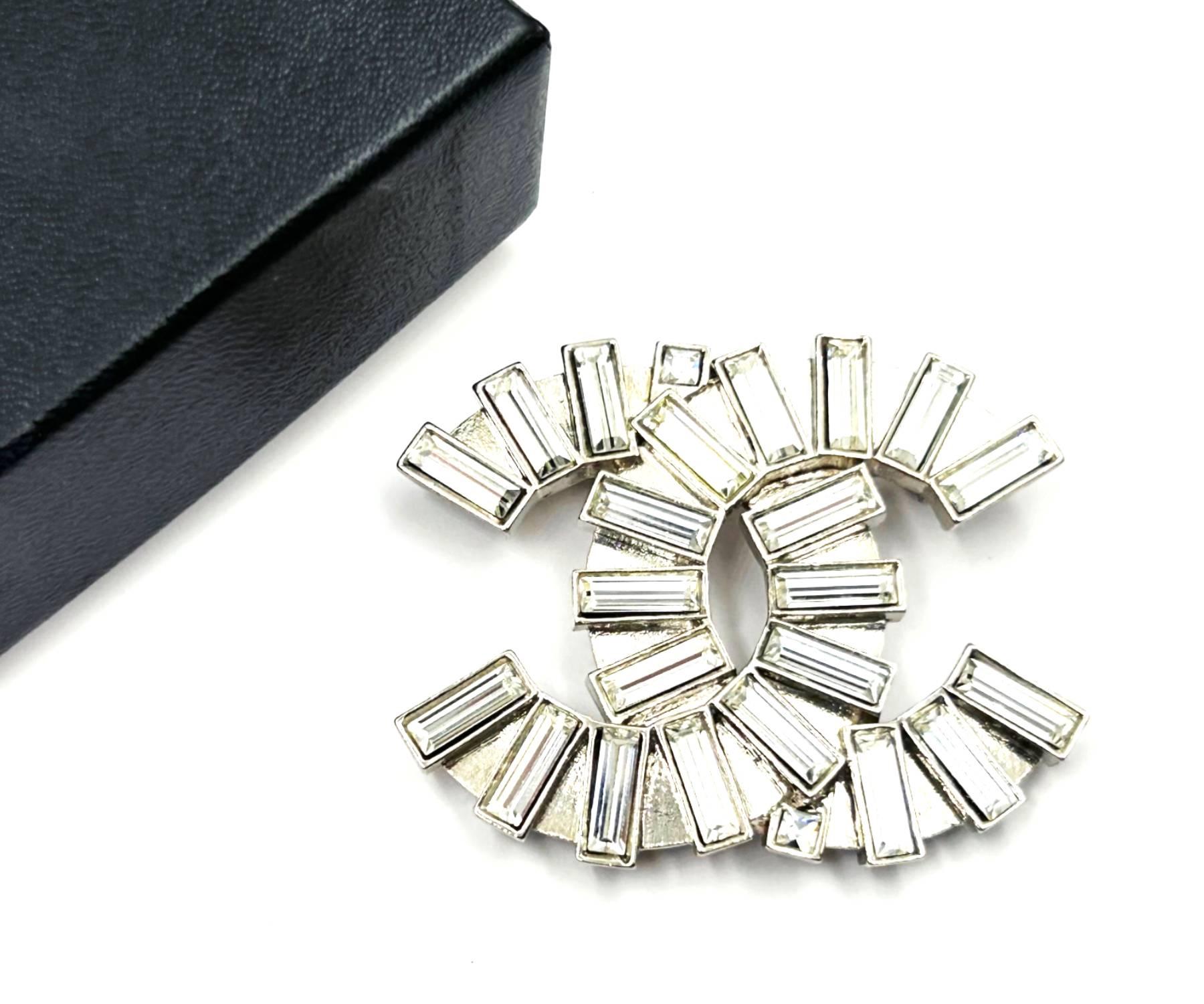 Chanel Silver CC Baguette Crystal Large Brooch

*Marked 06
*Made in France

-It's approximately 2.25