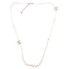 Chanel Long Pearl Necklace - 190 For Sale on 1stDibs