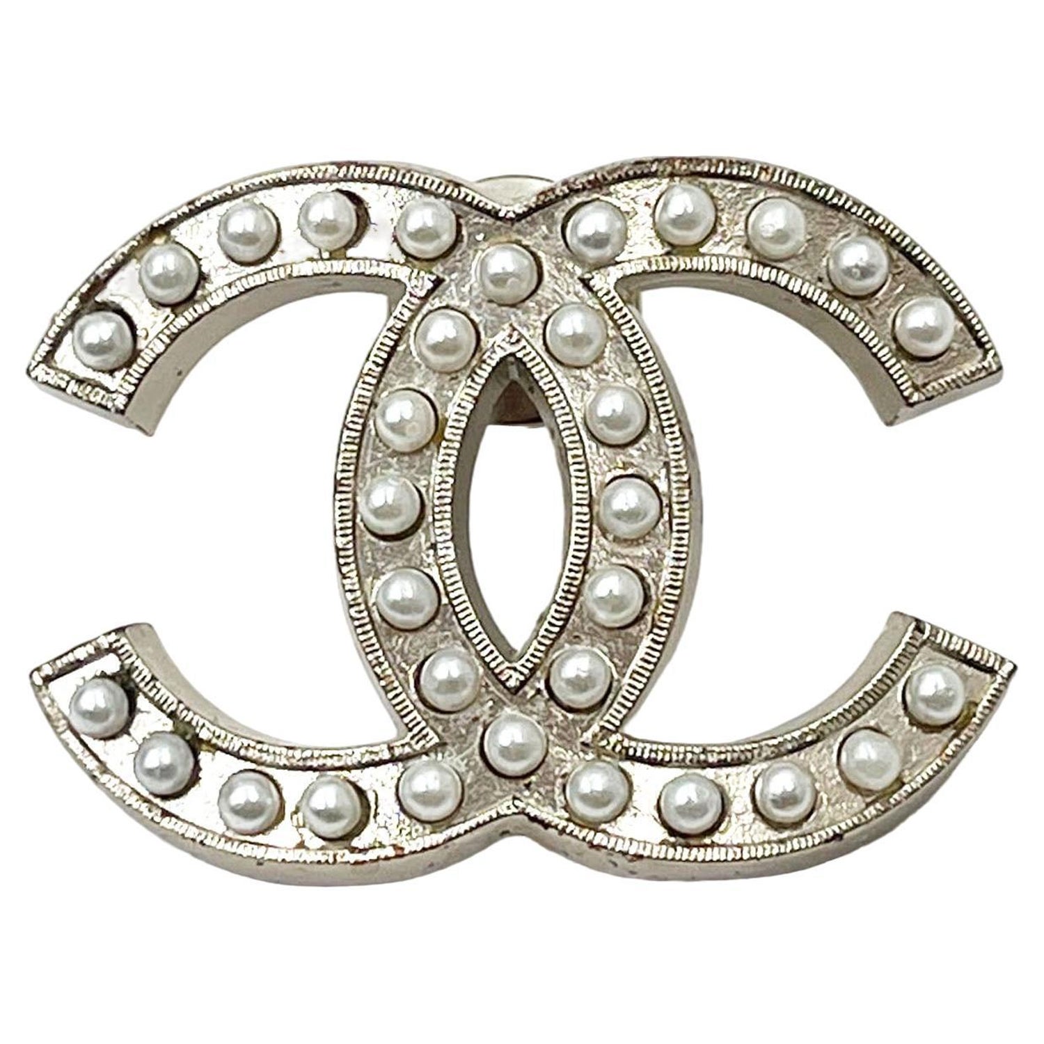 Chanel Mirror pin with small rhinestones For Sale at 1stDibs
