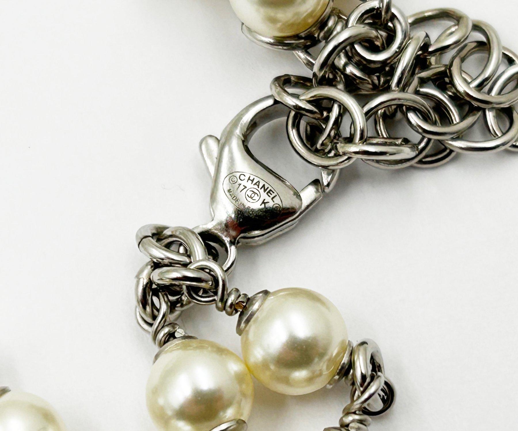 Chanel Silver CC Opal Moon Star Pastel Bead 2 Strand Necklace For Sale 1