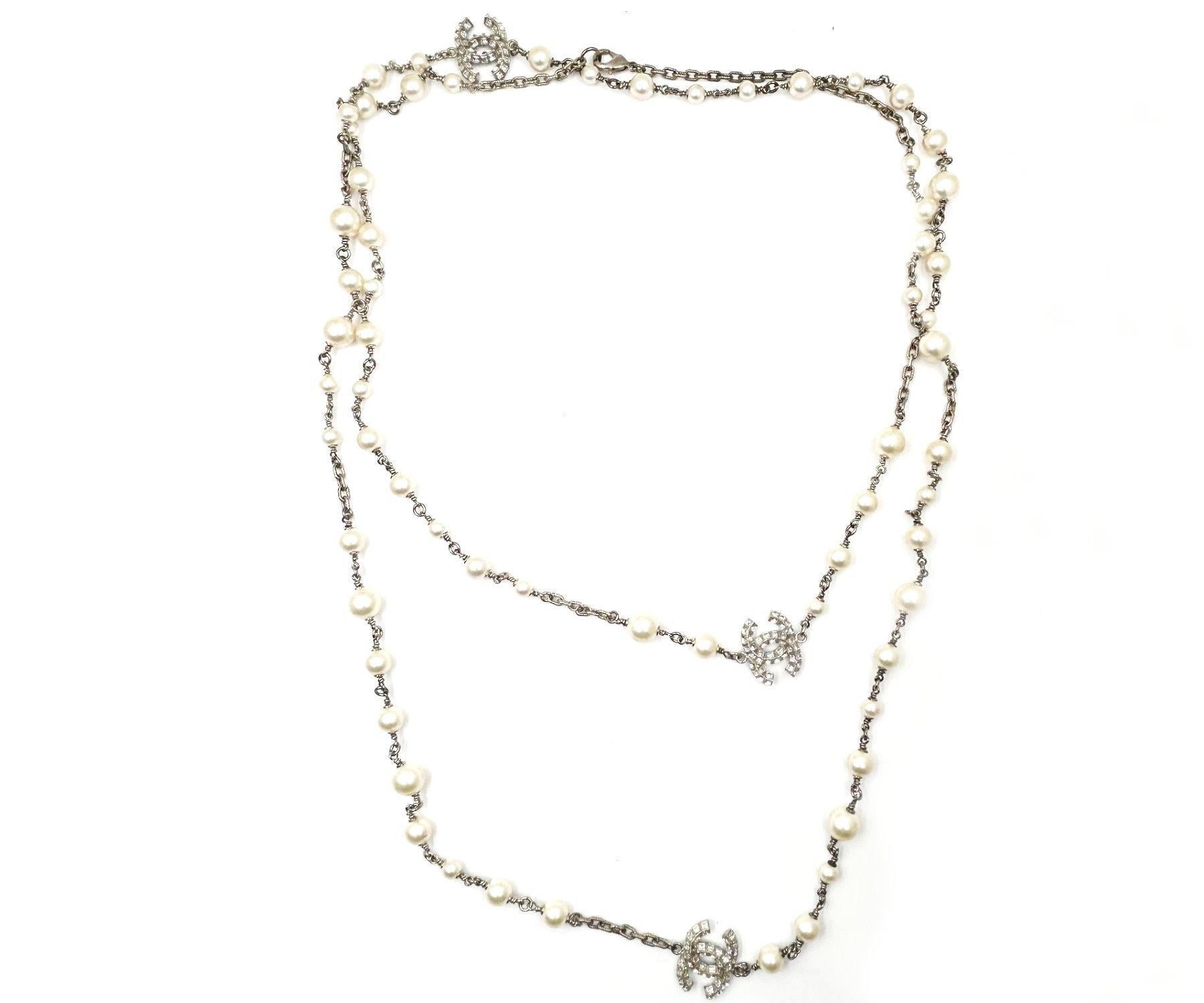 Chanel Silver CC Princess Crystal 60
